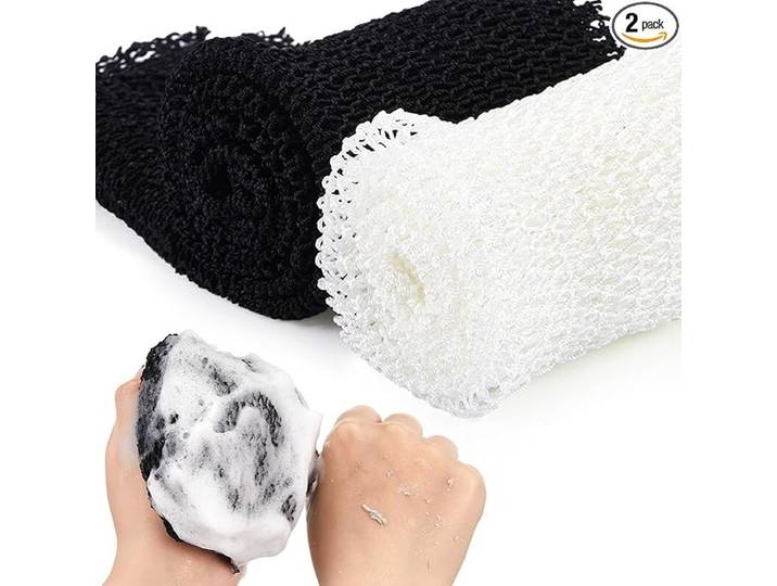 GENERIC - Kit Eponge Filet Africain Noir Et Blanc avec Corde - 90g