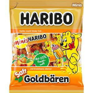 Haribo Fruchtgummis Saft Goldbären Minis, je 15,7 g, 14 Minibeutel, 220 g