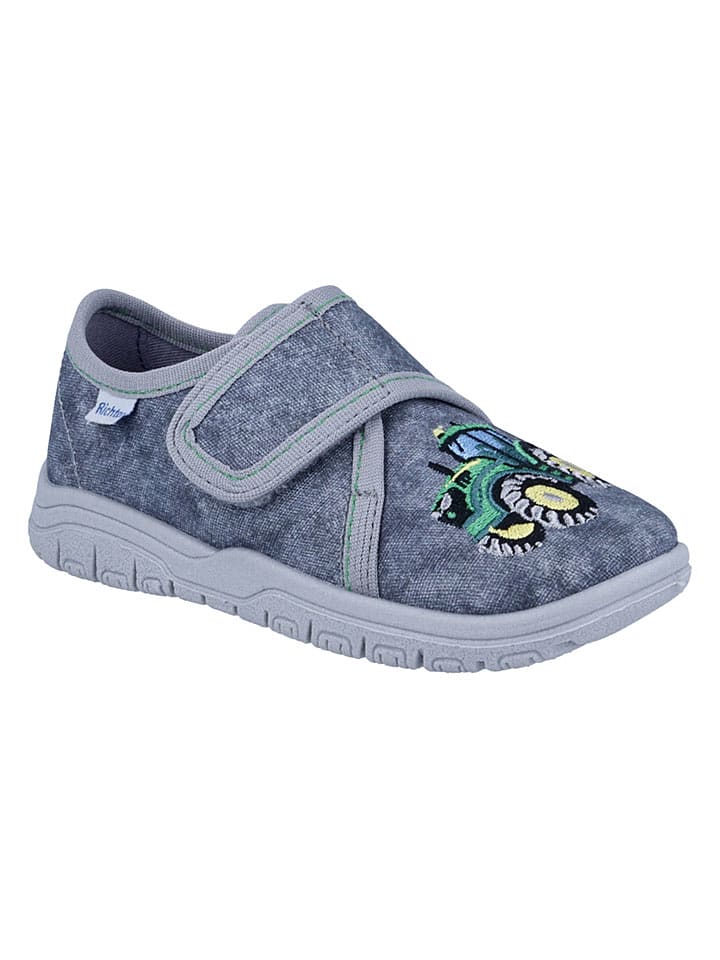Richter Shoes Hausschuhe "Mailo" in Grau/ Blau - 29