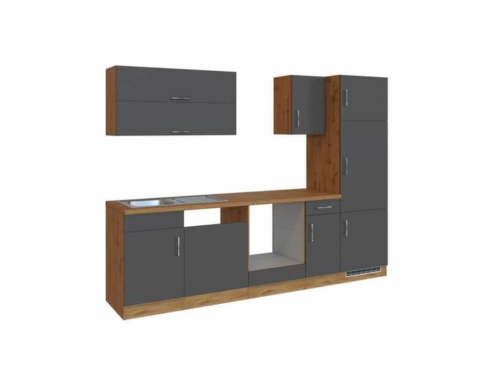 Held Möbel Küchenzeile SORRENTO, anthrazit, Holznachbildung