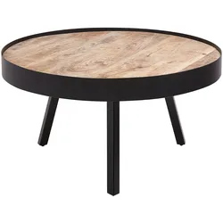 COUCHTISCH Mangoholz hellbraun/schwarz 74 cm Wakita