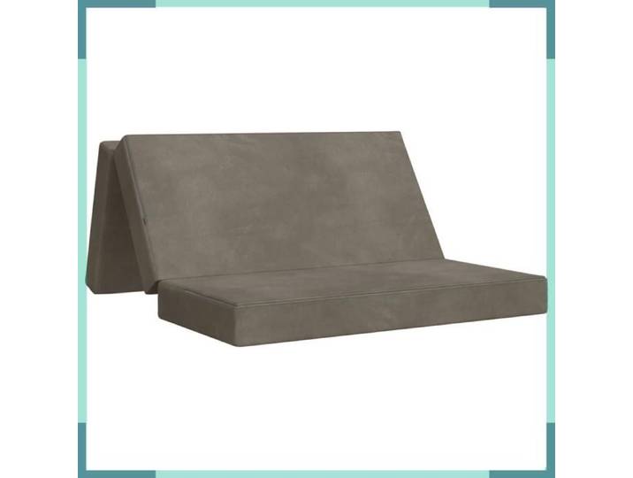 FHE Canapé-lit - Polyester - Pliable - Réglable - Gris clair - 140x67x45 cm - V2