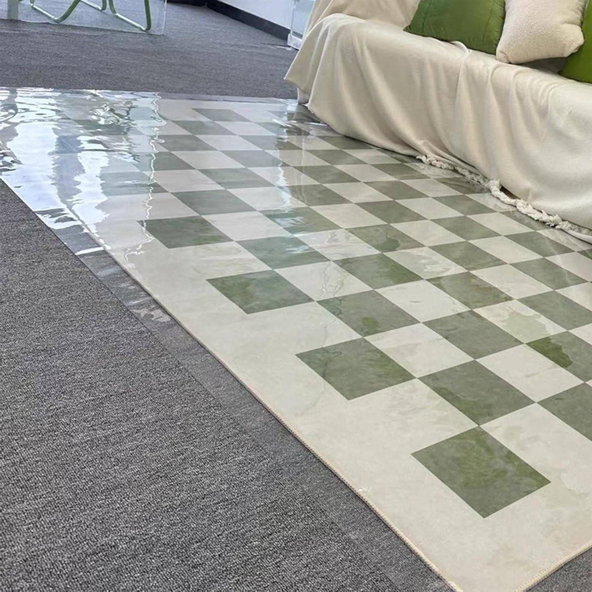 Transparante waterdichte en krasbestendige vloerbeschermer mat - 125 x 550 cm
