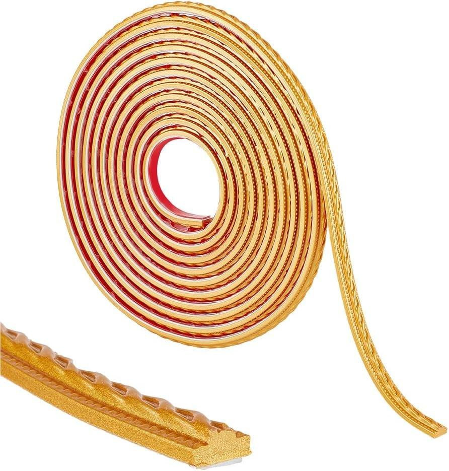 Solidchoice Sierlijst 5 m - Zelfklevend - Gouden Plafondlijst - Flexibel - Wanddecoratie - Breedte: 12 mm