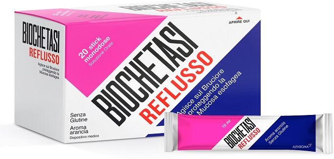 ALFASIGMA SpA Biochetasi Reflusso, 20 Stick Gusto Arancia