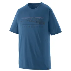 Patagonia Herren Cap Cool Trail Stratapeaks T-Shirt - S - Aquatic Blue