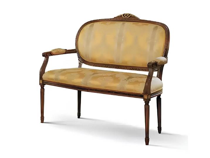 Xlmoebel Sitzbank Klassischer gelber Hocker im Retro-Design für stilvolles Wohnen (1-St., Sitzbank), Hergestellt in Italy