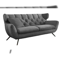 KAWOLA Sofa CHARME 3-Sitzer Cord grau