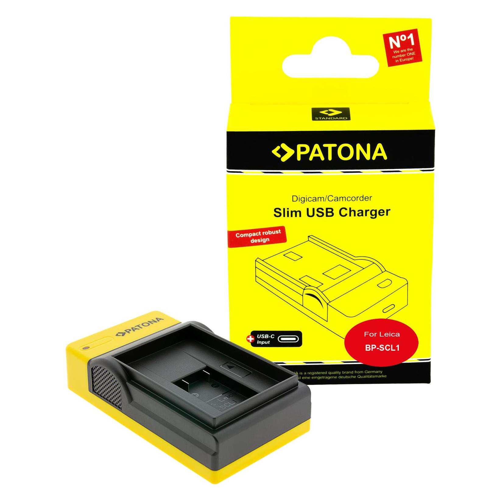 Patona Slim USB-C Ladeg. Leica BP-SCL1 (Kamera Akku Ladegerät) (1741)