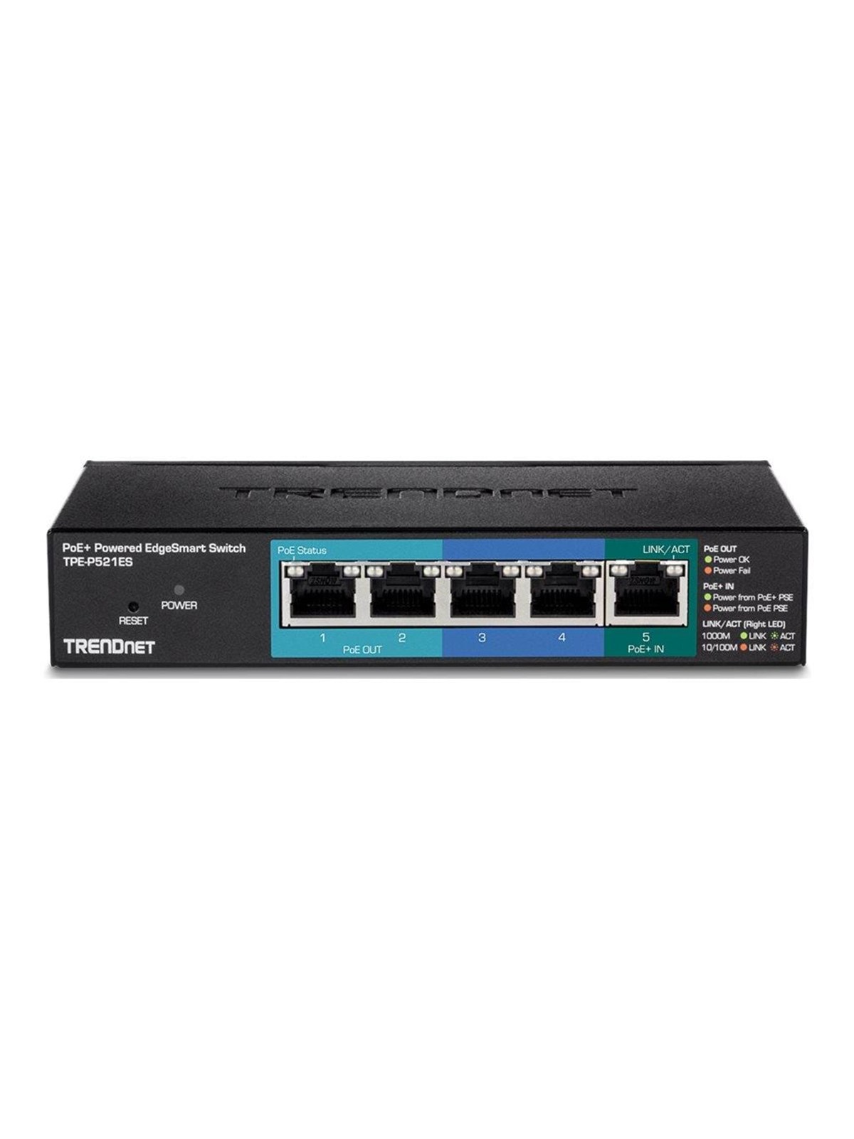 TRENDnet TPE-P521ES 5-Port Gigabit PoE+ Powered EdgeSmart Switch with PoE Pass Through