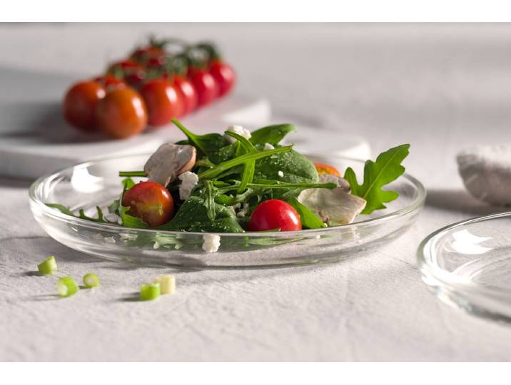 Assiettes Cucina - Lot de 4 18 x 2 x 18cm Transparent