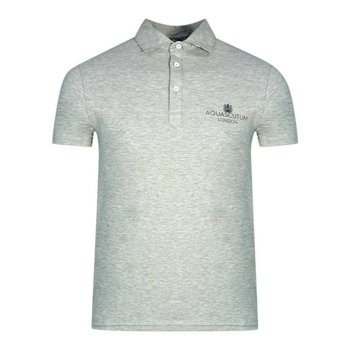 Aquascutum Unisex Volwassen Londen Bold Logo Poloshirt (Grijs)