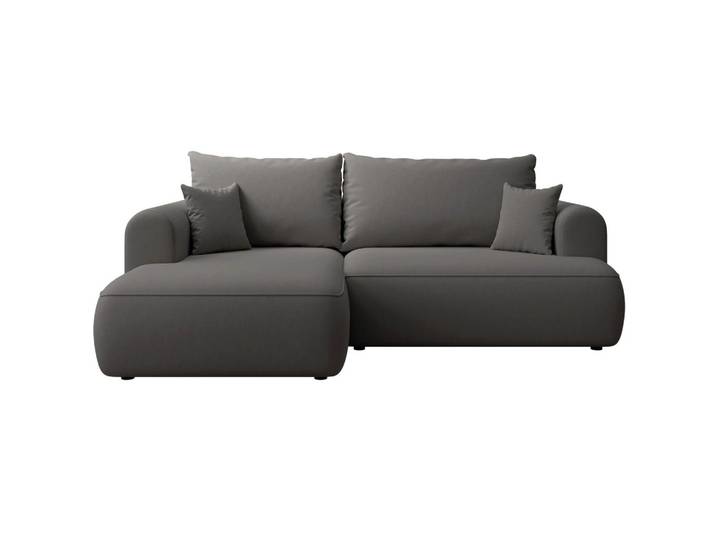 ECKSCHLAFSOFA Ovo Mini Dunkelgrau Easy-Clean-Samtbezug