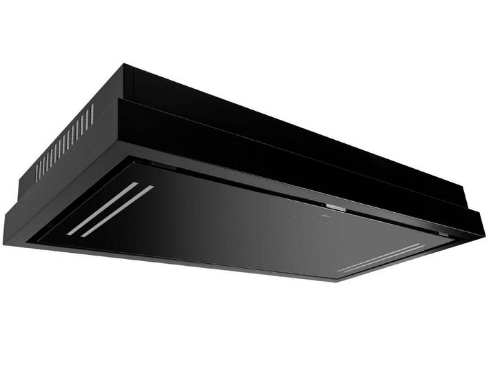 GURARI Deckenhaube GCH C 343 90 BL PRIME/ Dunstabzugshaube 90cm, Schwarz Glas,1000m³/ h Dunstabzugshaube 90cm/ Schwarz Glas/ Effizient