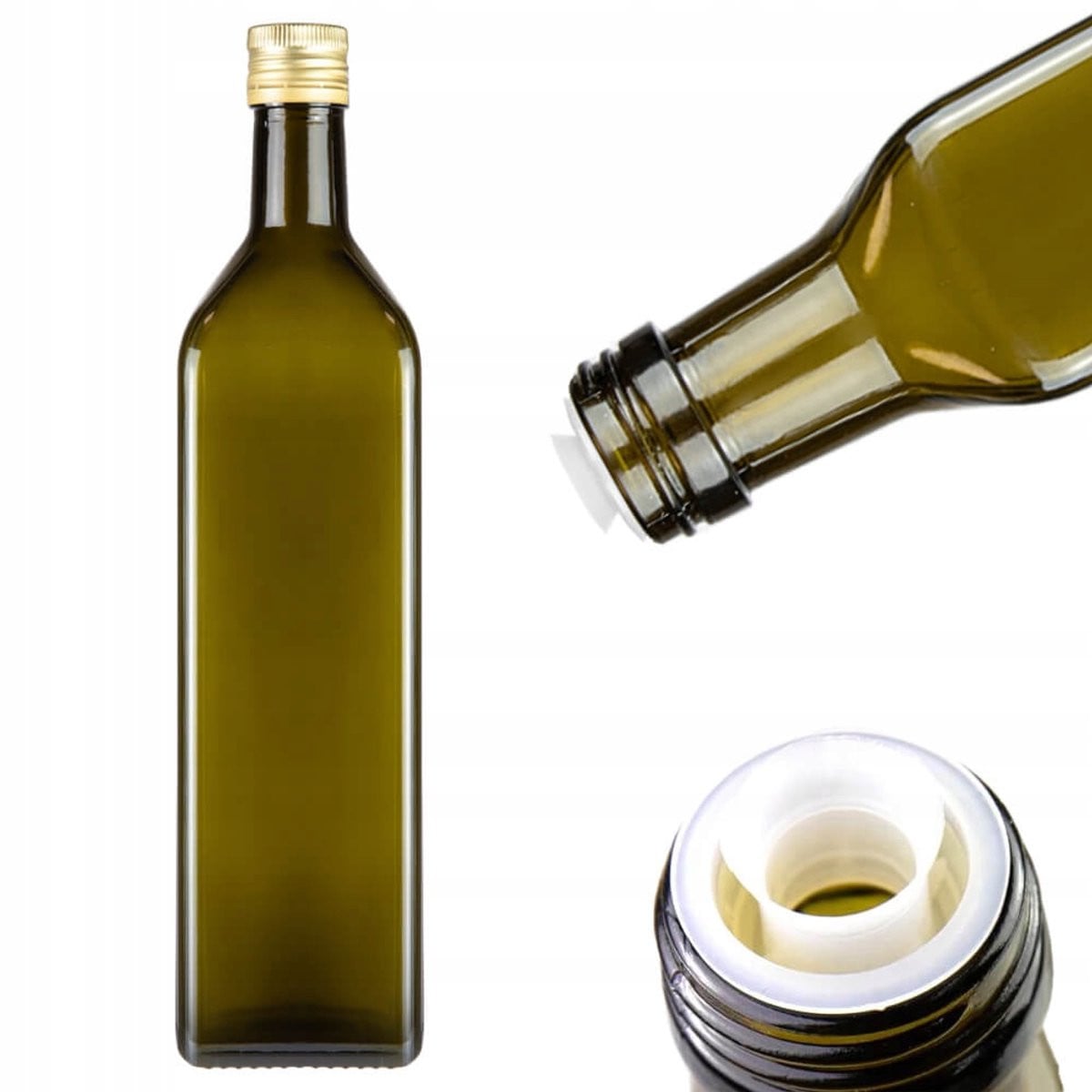 Bimberek Marasca Serie Decoratieve Fles Olijfgroen met Doseerknop 1L