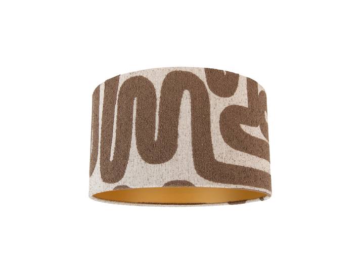 Stoffen lampenkap bruin met beige gestreept 35/35/20