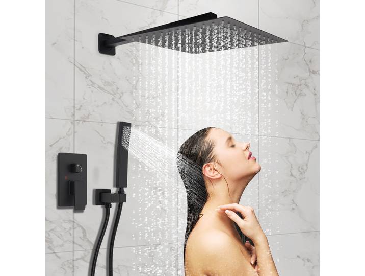 Système de douche dissimulé, ensemble de robinets de douche intégrés, ensemble combiné de mélangeur de salle de bain, ensemble de douche à effet de pluie mural, ensemble de douche de pluie