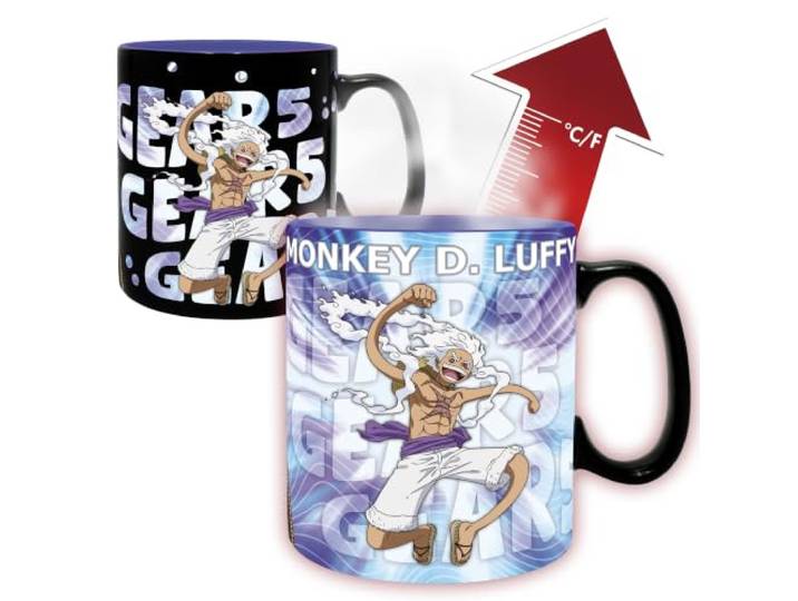 ABYSTYLE – ONE PIECE – Mug thermo-réactif Gear 5th – Produit Officiel – Contenance 460 ml – Effet Thermique