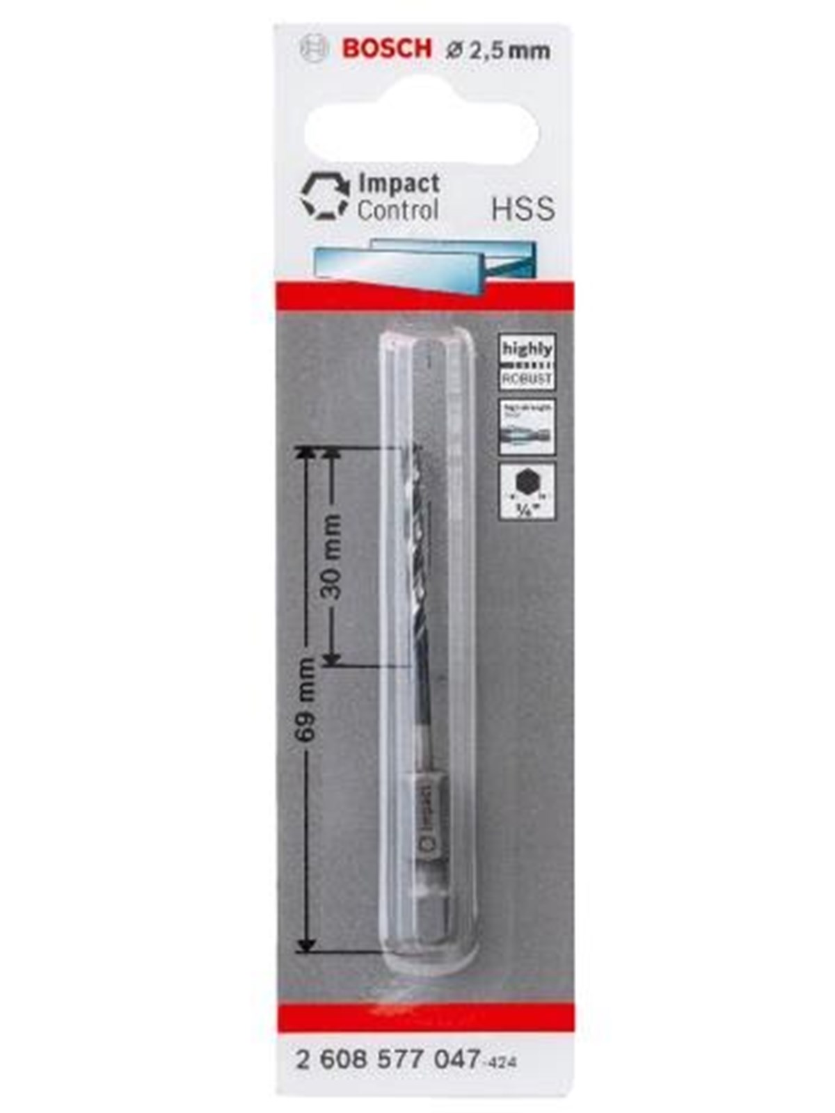 Bosch Impact HSS Drill Bit 2.5 mm