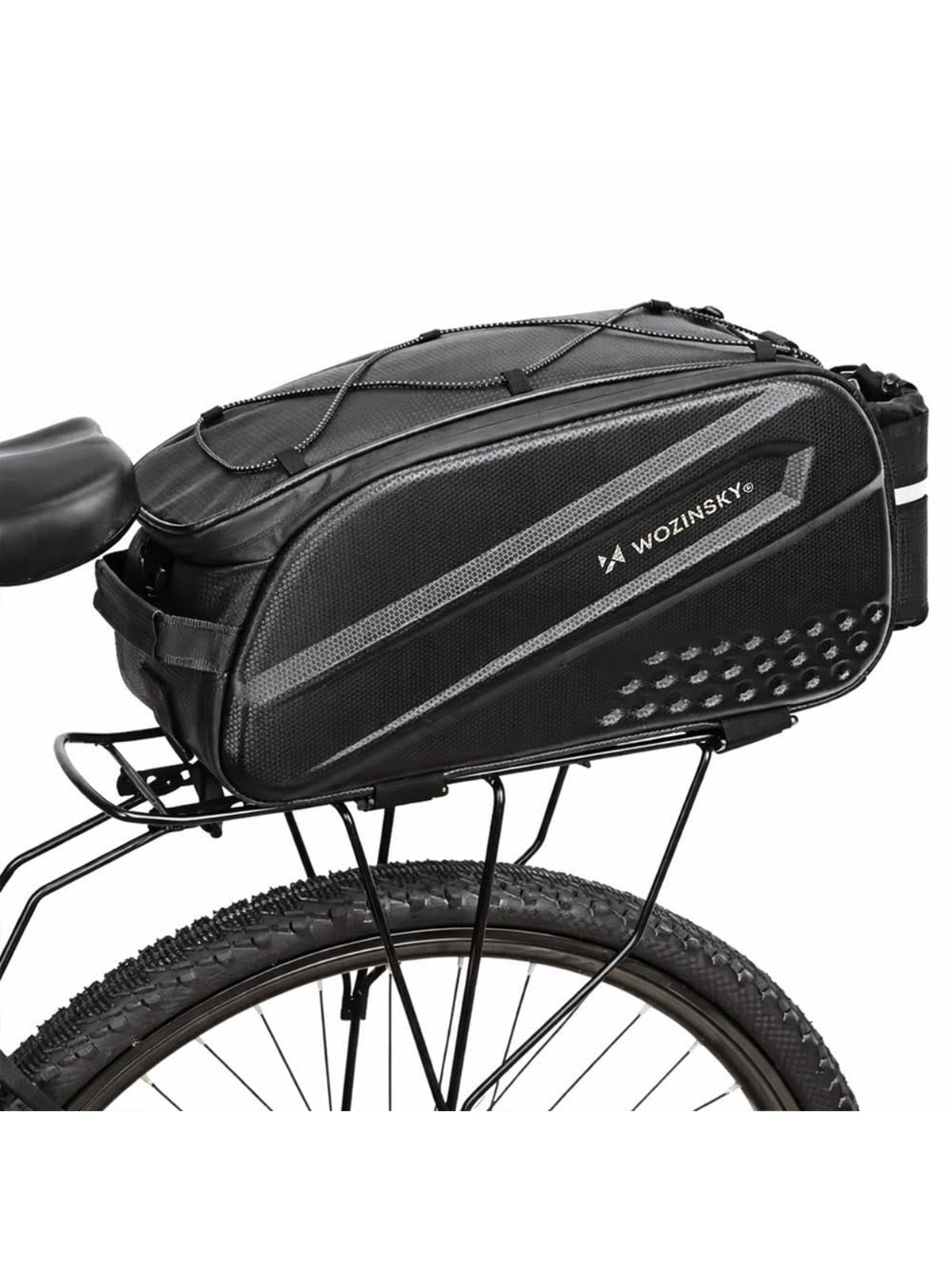 Wozinsky Bicycle Luggage Rack Bag with Long Strap - Black