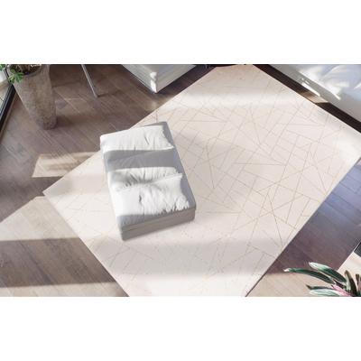 Teppich ME GUSTA "Bijou 125", beige (creme, goldfarben), B:120cm H:20mm L:170cm, Polyester, Teppiche, Teppich, Glanz Effekt, weicher Flor, Wohnzimmer, Schlafzimmer