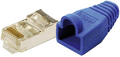 LogiLink MP0014 RJ45-Steckverbinder CAT 5e, geschirmt MP0014 Stecker, gerade Pole: 8P8C Blau 100St.