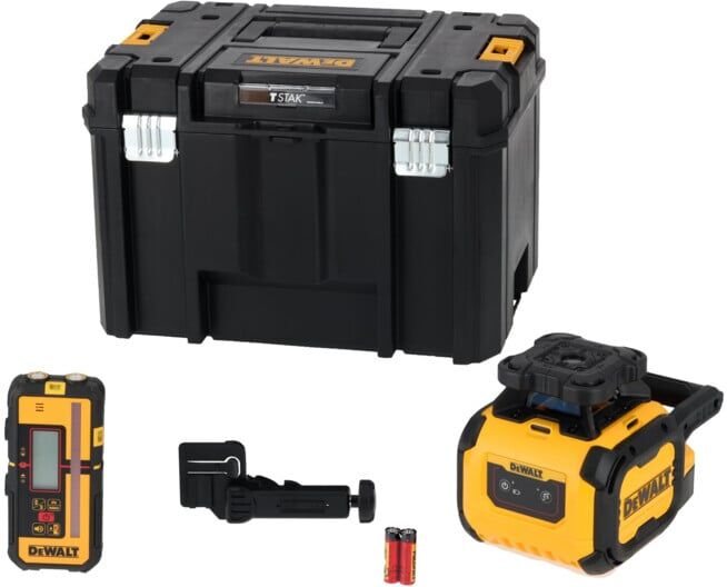 Stanley Laser rotatif à batterie, laser vert, fil à plomb vertical, avec 2 piles D (DCLE05211R-XJ)