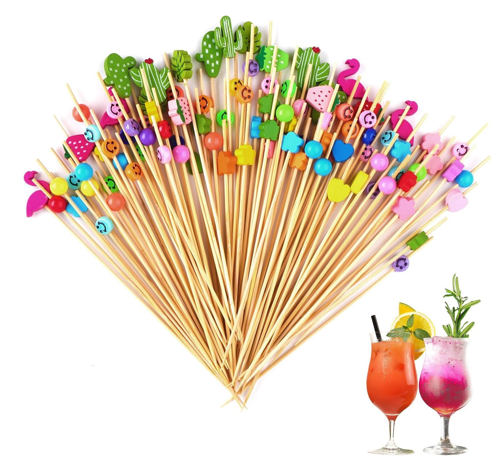 Set van 200 houten cocktailspiesen voor snacks en decoratie