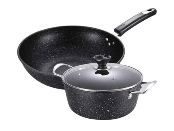 Topfset 2 Pcs Kochgeschirr Set Küche Suppe Topf Verdickt Mit Deckel Liefert Kochtopf Set