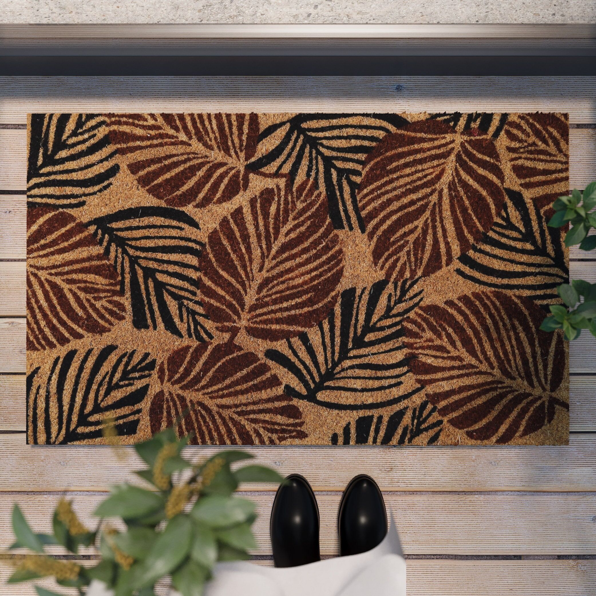 Wecon home "Jungle Mat" rechteckig 18 mm Höhe rutschfest, robust, innen, Aussenbereiche überdacht, schwer natur,rotbraun B : 40cm 1 Stk., 18mm, L: 60cm