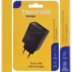 TEKMEE 40 43 01 86 Ladeadapter 2x USB-A schwarz