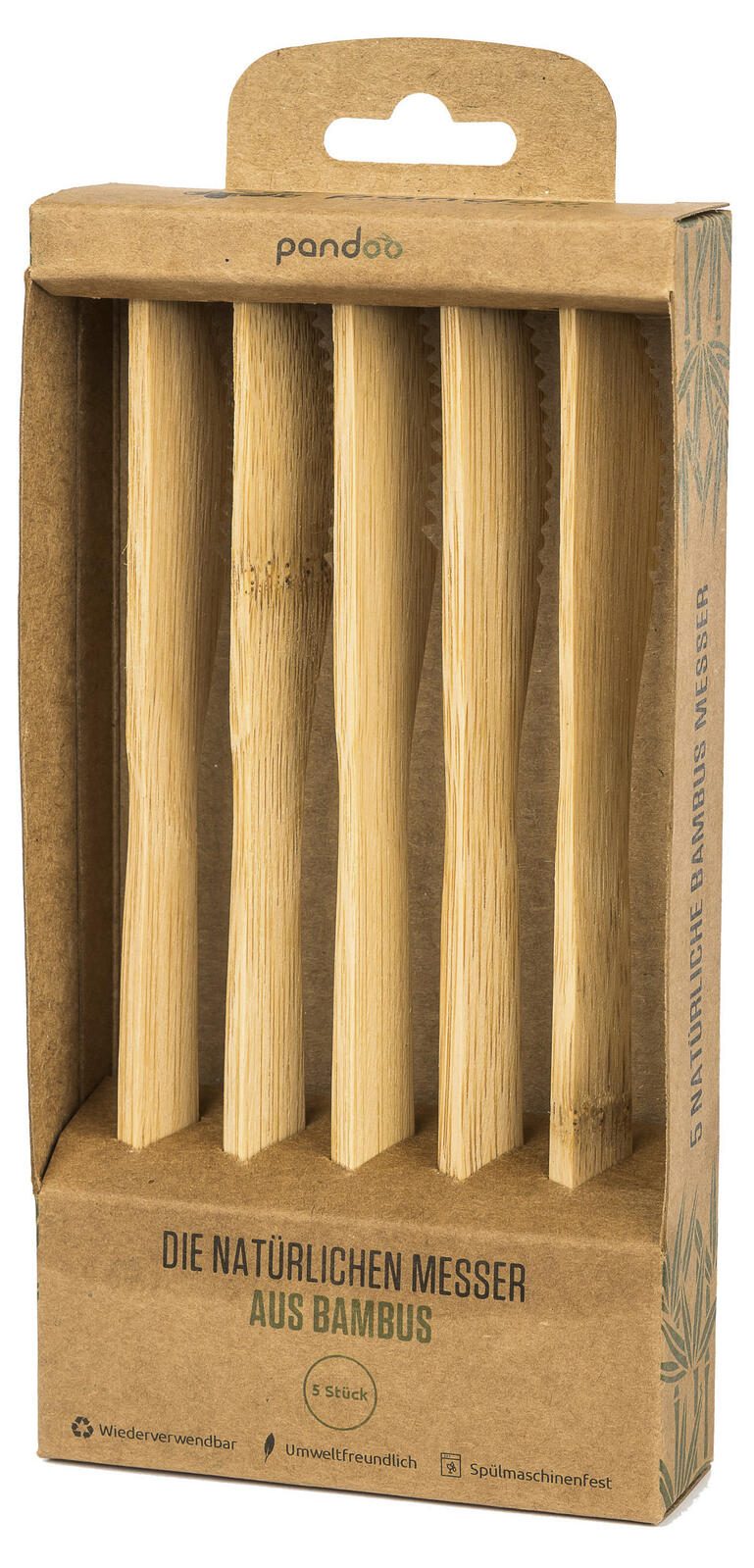 pandoo Mehrweg-Messer braun 100% Bambus POBCK005