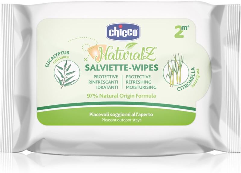 Chicco NaturalZ Protective & Refreshing Wipes mouchoirs contre les moustiques 2 m+ 20 pcs