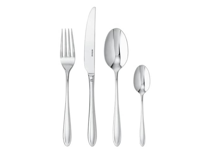 Sambonet 52515-81 Dream-Edelstahlgeschirrset, für 6 Personen, 24-teilig - 6 Gabeln, 6 Löffel, 6 Messer, 6 Teelöffel, Edelstahl, Spülmaschinenfest, Silber