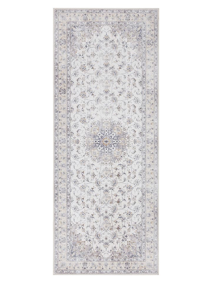 Elle Decoration Kurzflor-Teppich "Nain" in Grau/ Creme - 80x200 cm