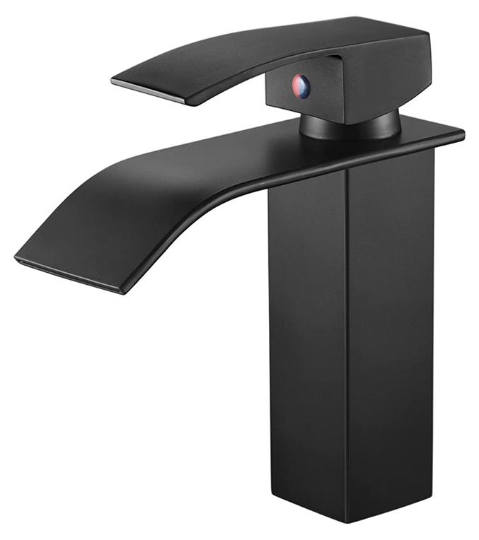 Warm- und Kaltwasserarmatur mit schwarzem Kupferkern, Waschbecken, Aufsatz-WC, Wasserfallarmatur für Zuhause
