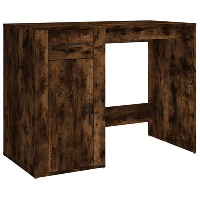 Helloshop26 - Schreibtisch Arbeitsplatz Computermöbel Arbeitszimmermöbel geräucherte Eiche 100 x 49 x 75 cm braunes Holzwerkstoff 02_0023561