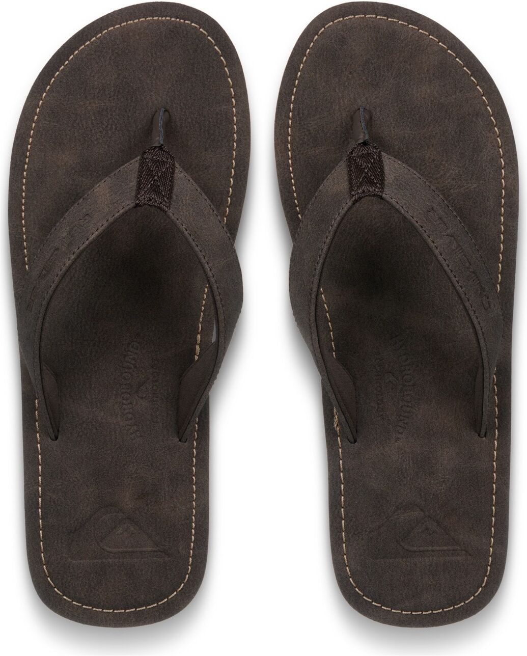 Sandale QUIKSILVER "Molokai Nubuck", Herren, Gr. 10 (43), braun (braun 1), Obermaterial: 98% PU-Nubuk/2% Polyester-Textil, Futter: 100% Polyester-Textil, Innensohlenfutter: 100% PU-Nubuk, Laufsohle: 100% Schwammgummi., Schuhe Sandale