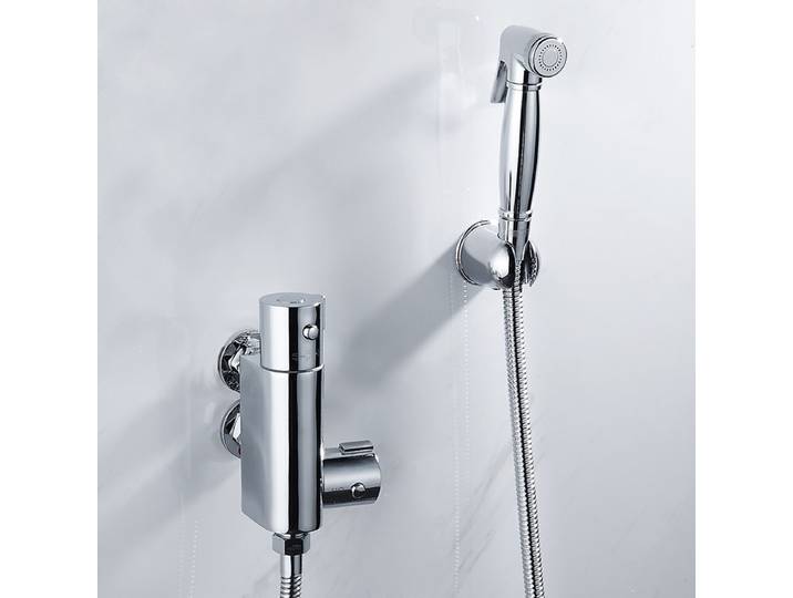 Kit de douche bidet mural avec thermostat, pulvérisateur portable pour toilettes, eau froide et chaude, douche hygiénique, robinet thermostatique
