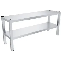 VM Europa Edelstahl Aufsatzbord - 2 Böden - AISI 430 - komplett verschweißt  - Tragfähigkeit 50 kg/m2: 140 x 40 cm / verschweißt / 2