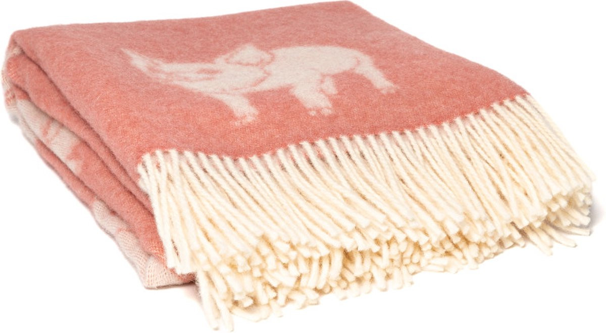 WOOOL Wollen Plaid PIGLET Roze Omkeerbaar - 130 x 190 cm