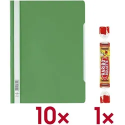 Durable 10x Schnellhefter A4 inkl. 1x Fruchtgummi »Roulette« grün, 22.7x31 cm