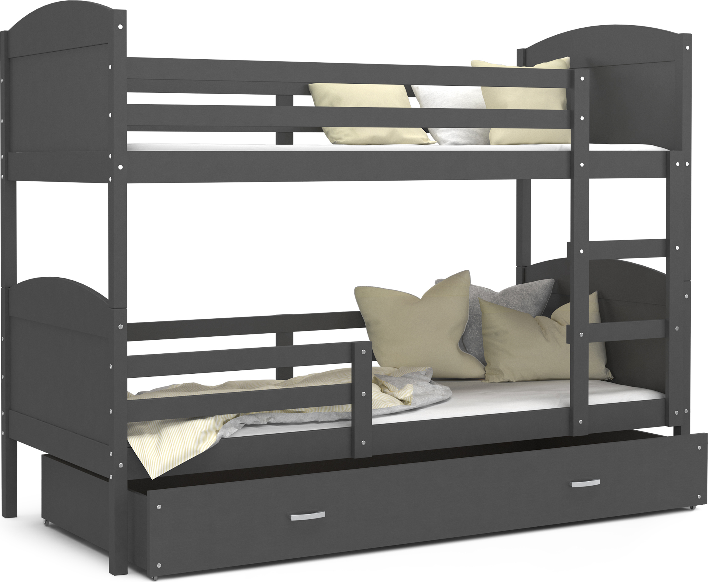 Etagenbett hochbett kinderzimmer kinderbetten jugendzimmer 200x90 grau