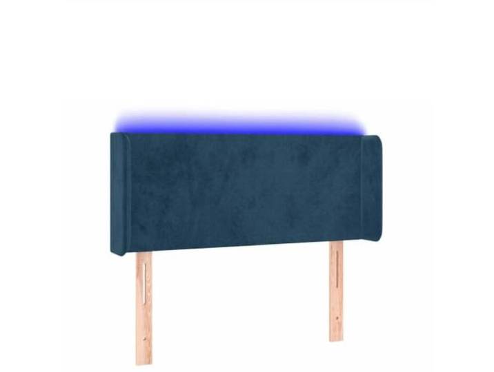 HGLADYU Höhenverstellbares LED Bettkopfteil Samt Dunkelblau 103x16x78/88 cm mit USB Anschluss