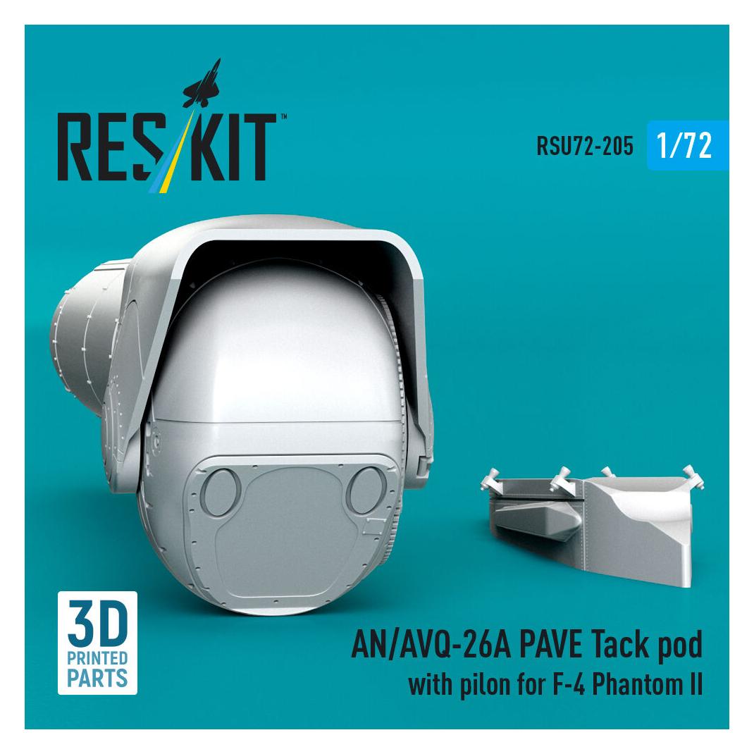 ResKit AN/AVQ-26A PAVE Tack pod with pylon for F-4 Phantom II (3D Printed) (RSU72-0205)