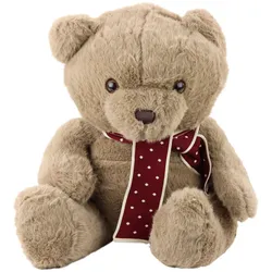 Plüsch Maskottchen Kuscheltier Großer Teddybär mit Schal Hellbraun 45cm