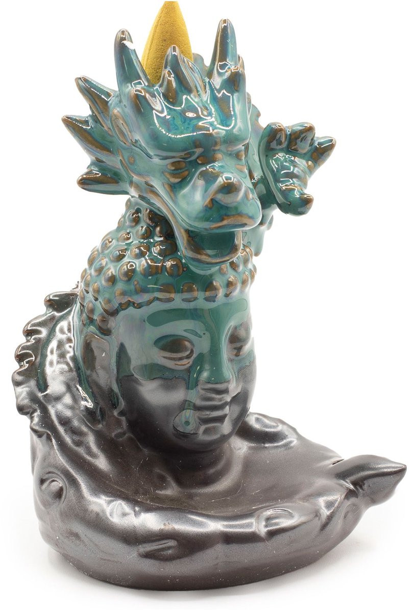 AW Gifts Wierookbrander met terugstroomeffect Draak boven Boeddha