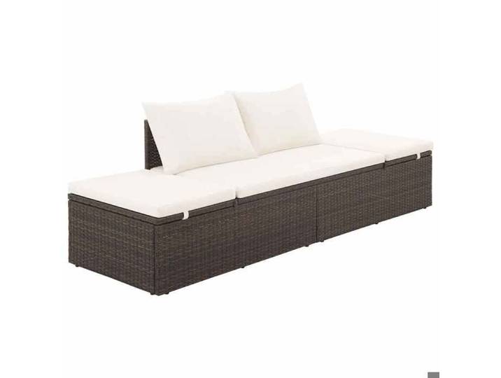 Promotion avril *Lit de jardin - YUYAN - Transat/Fauteuil camping - Marron 195x60cm Résine tressée 195x60x60cm 978684