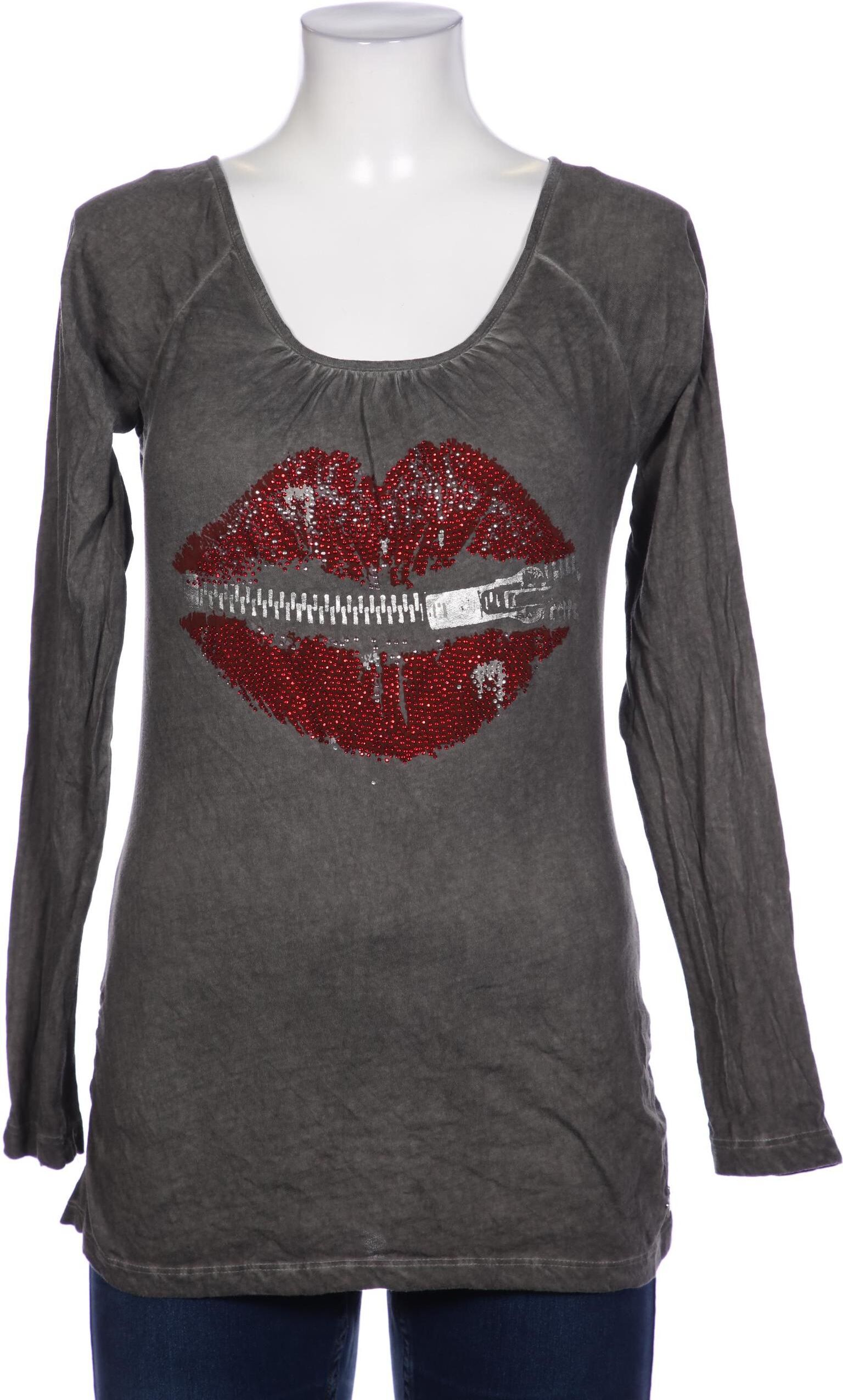 Mogul Damen Langarmshirt, Grau, Gr. L, Baumwolle - Second Hand
