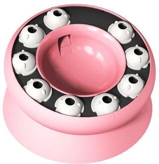 Inspired Living PuzzleSpin Interactive Cat Slow Feeder Toy Bowl pink